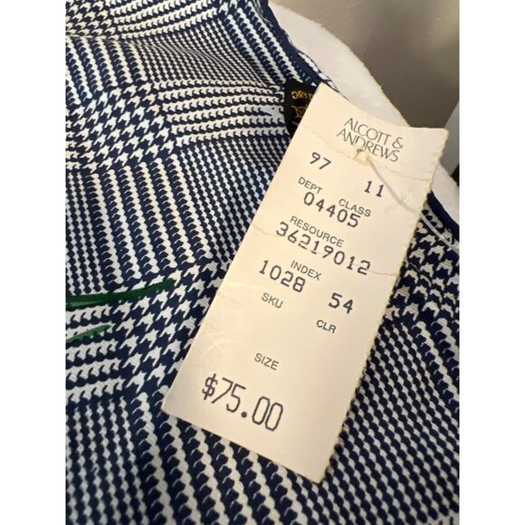 Alcott & Andrews Silk Scarf Made in Italy NEW NOS Vintage Floral Houndstooth - Picture 3 of 6